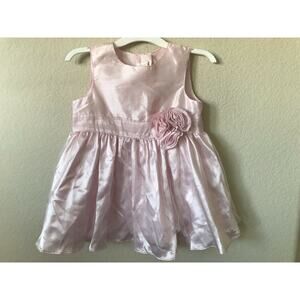 H&M Pink Rosette Floral Sparkle Overlay Sleeveless Toddler Girls' Dress 12-18M